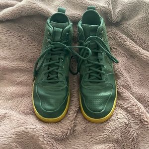 Green Nike shoes